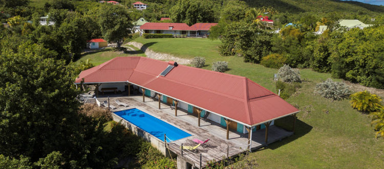 Belle villa piscine Marie Galante, Jacaranda- Location Villa à Marie Galante vue mer