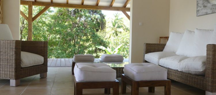 Intérieur confortable de la villa Coccoloba - Location Villa à Marie Galante