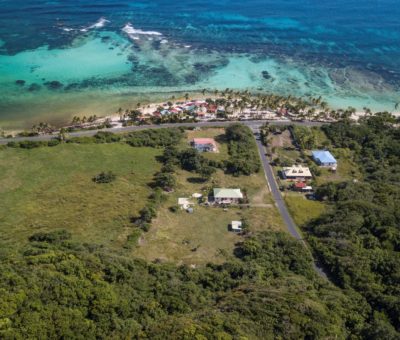 Vue aérienne Plage Marie galante - Location de villas à Marie Galante